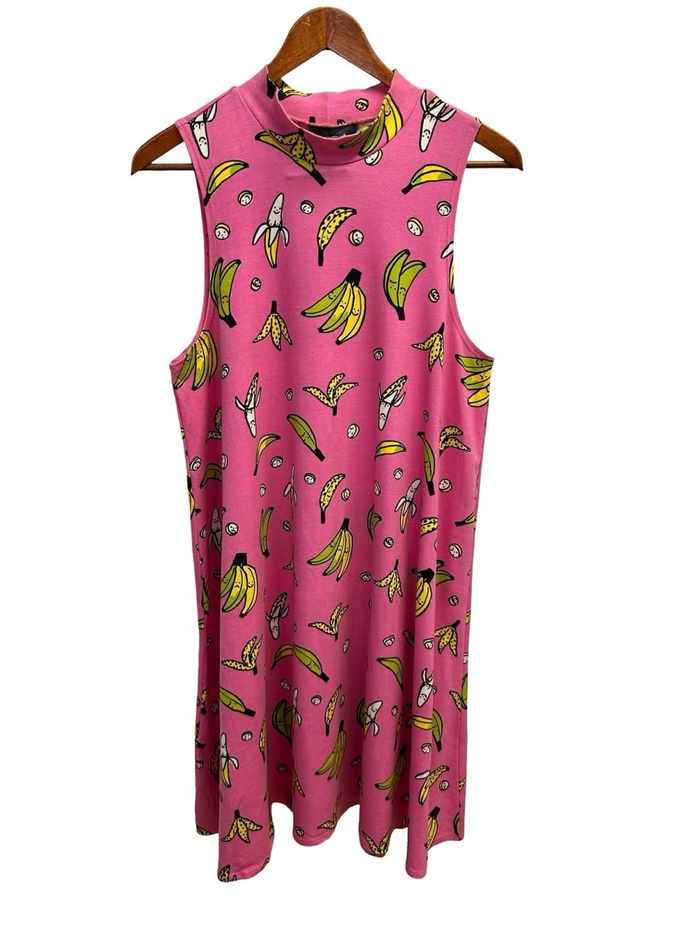 Nooworks Pink Sleeveless Banana Print Dress